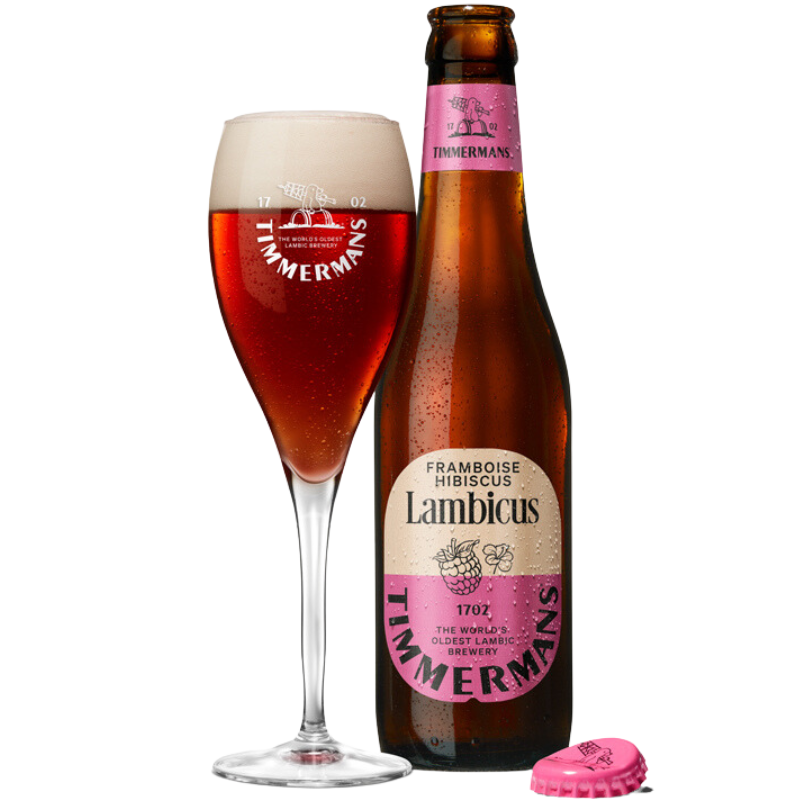 Timmermans Framboise Hibiscus Lambicus Raspberry and Hibiscus Fruit Beer 4% 330ml bottle