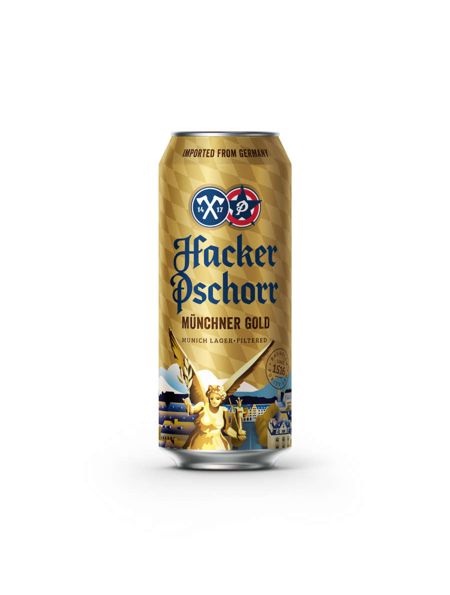 Munich Gold Hacker Pschorr Golden Lager, 5.5%, 500ml Can