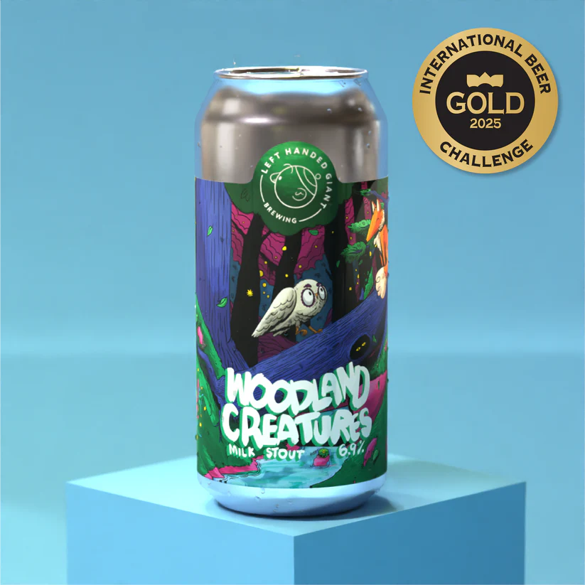 Left Handed Giant Woodland Creatures Pistachio and Honeycomb Milk Stout 6.9% 440ml can