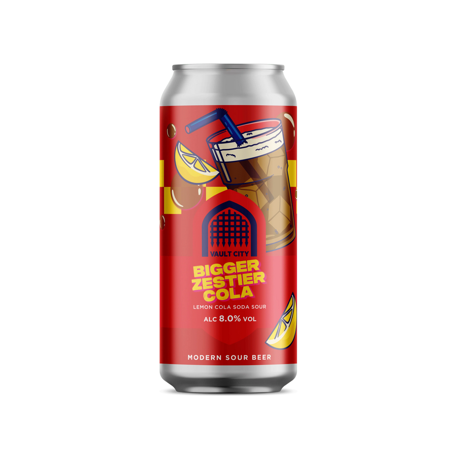 Bigger Zestier Cola Vault City Lemon Cola Soda Sour, 8%, 440ml Can