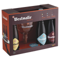 Brouwerij Der Trappisten Van Westmalle Gift Set Belgian Extra, Dubbel Tripel 3x 330ml bottles and glass gift set
