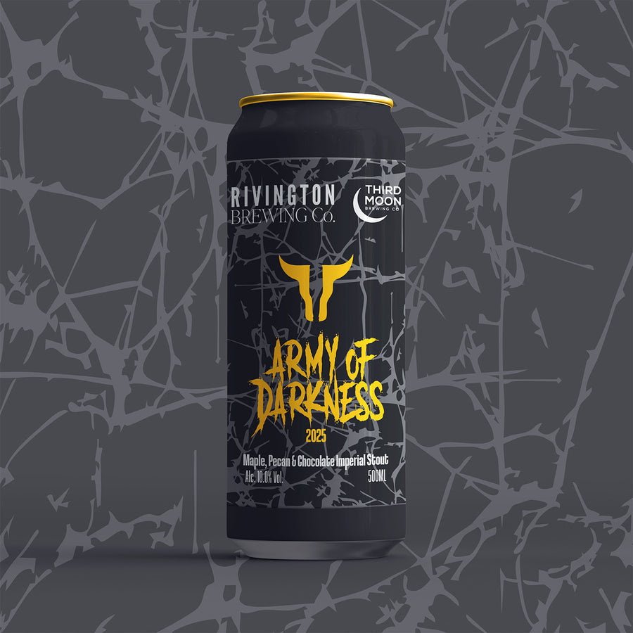 Rivington Brewing Co X Third Moon Brewing Co Army of Darkness Maple & Pecan Imperial Stout 10% 500ml can