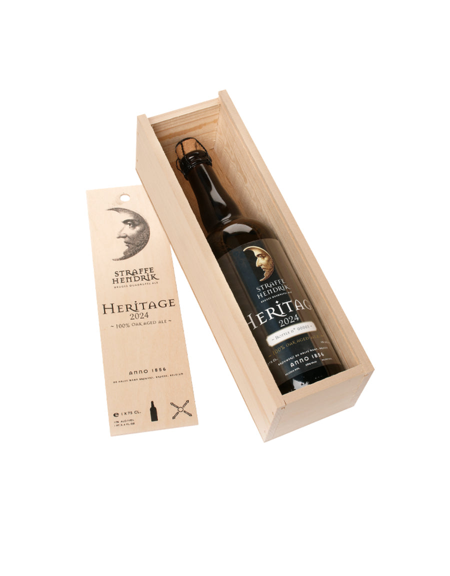 Brouwerij De Halve Man Straffe Hendrick Bruges Quadruple Heritage 2024 Oak Aged Belgian Quadruple 11% 750ml sharing bottle & wooden box