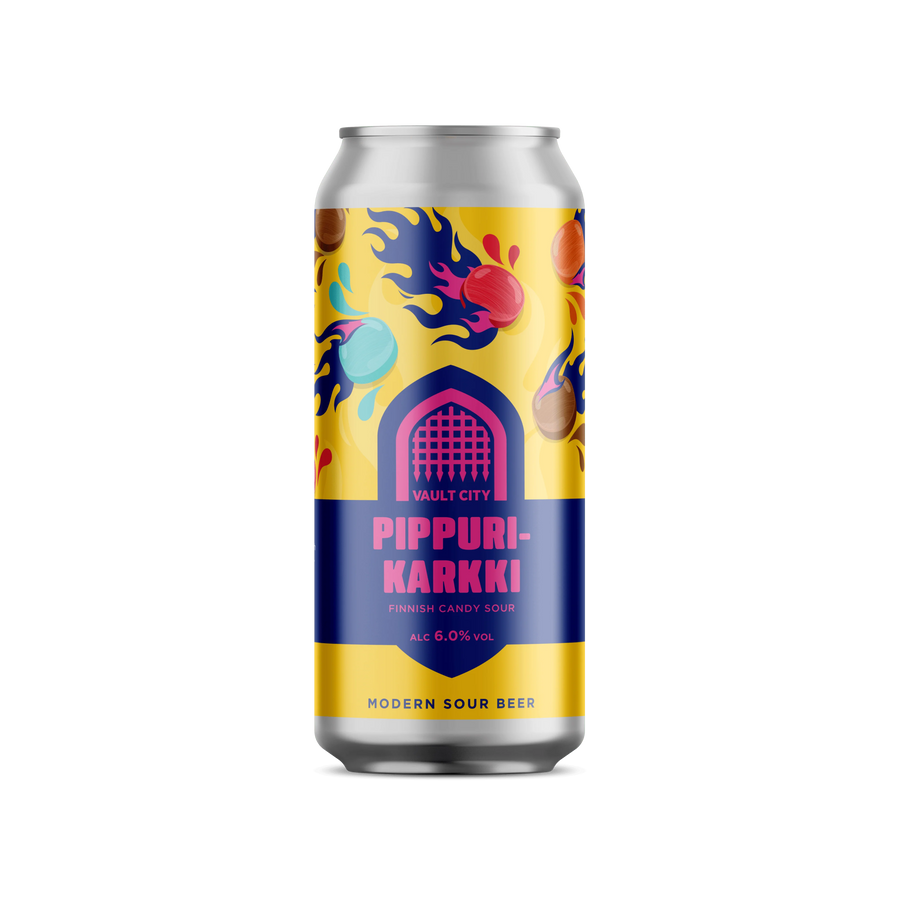 Pippurikarkki Vault City X Brukett Finnish Candy Sour with Strawberry Lemon and Liquorice 6% 440ml can