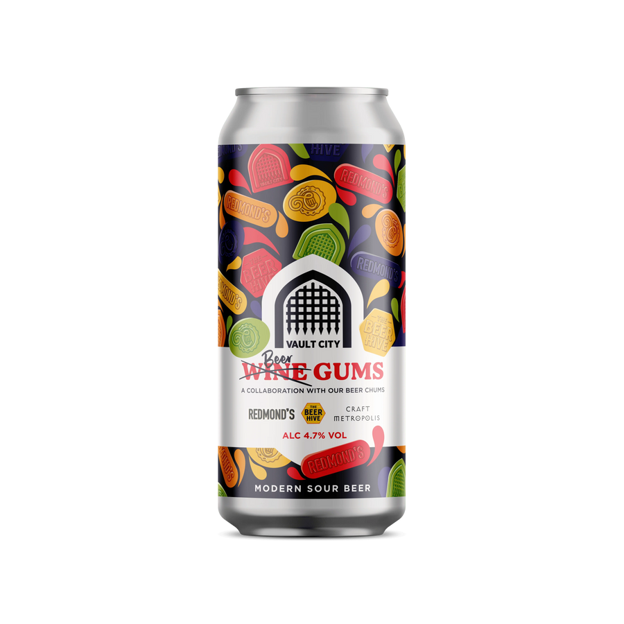 Vault City Brewing Beer Gums Raspberry Blackcurrant Lemon & Lime Orange Sour 4.7% 440ml can