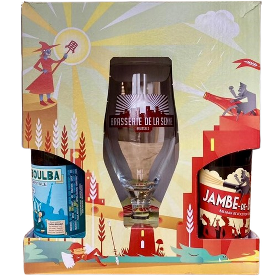 Brasserie de la senne Gift pack Mixed Belgian Gift Pack 4.5-8% 4x 330ml bottles and glass