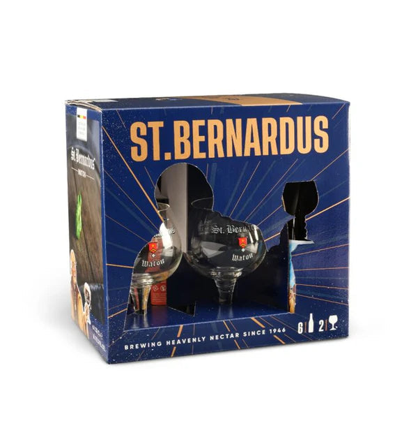St Bernardus Gift Set Brouwerij St Bernardus 6x 330ml bottles and 2 glasses