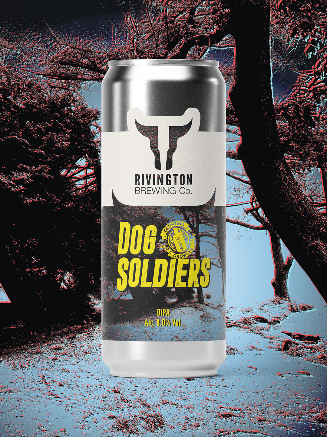Dog Soldiers Rivington Brewing Co DIPA, 8%, 500ml Can