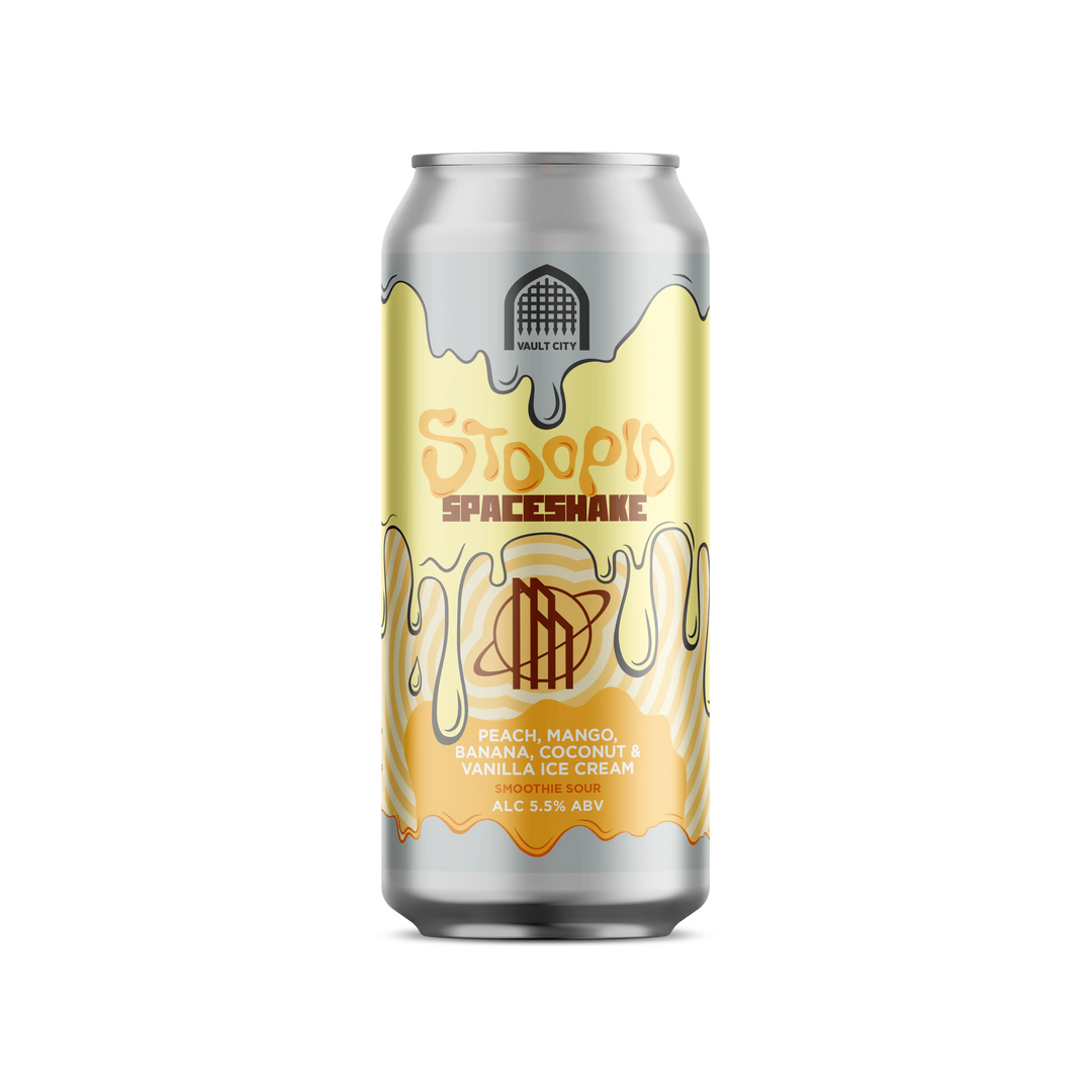 Stoopid Spaceshake Vault City X Makemake Brewing Peach, Mango, Banana, Coconut & Vanilla Ice Cream Smoothie Sour, 5.5%, 440ml Can